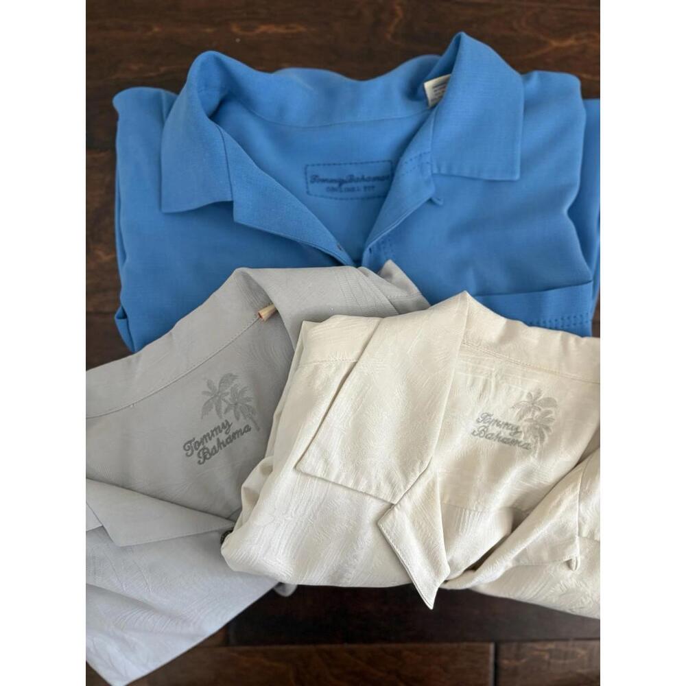 Lot Of 3 Tommy Bahama Silk Button Up Short Sleeve